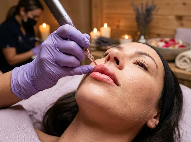 Belleza de labios efecto acuarela
